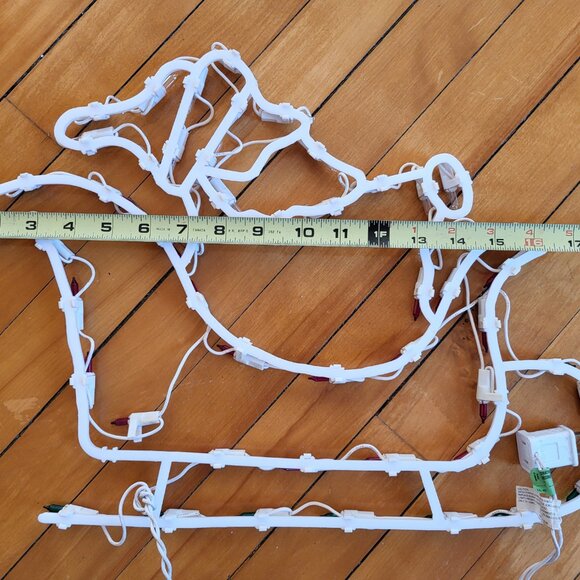 Vintage Christmas lights - Santa in sleigh Silhouette - Retro Holiday Decor - Picture 8 of 11